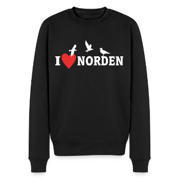 I Love Norden Liebe Nordener - Männer Premium Bio Pullover - Schwarz - Vorne - Nico (187cm)
