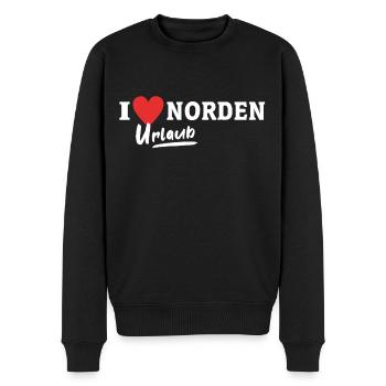 Ich Liebe Norden - Männer Premium Bio Pullover - Schwarz - Vorne - Nico (187cm)