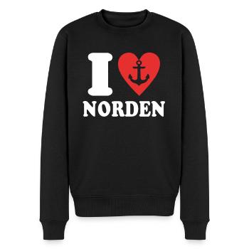 Norden Liebe Nordener - Männer Premium Bio Pullover - Schwarz - Vorne - Nico (187cm)