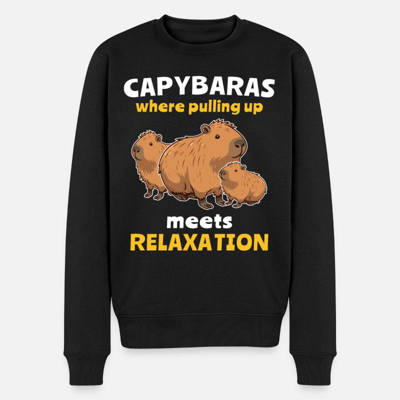 Dictons Capybara drôles - Pull Premium bio Homme - noir
