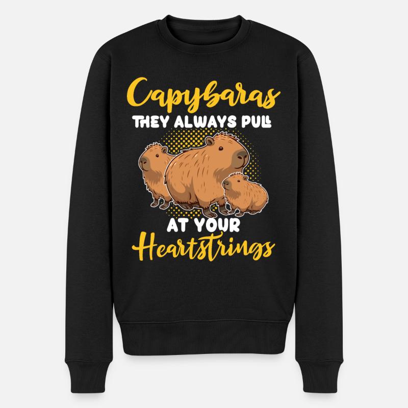 Capybara Wasserschwein - Männer Premium Bio Pullover - Schwarz