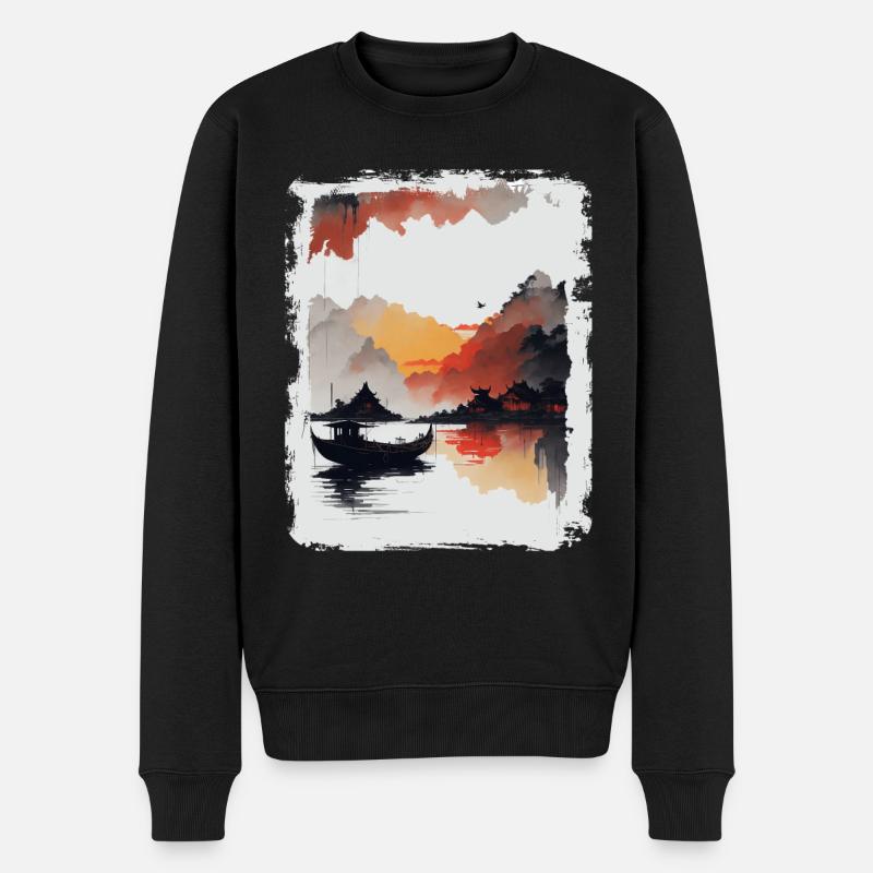 Japonais - Ville de Ninh Binh - Pull Premium bio Homme - noir