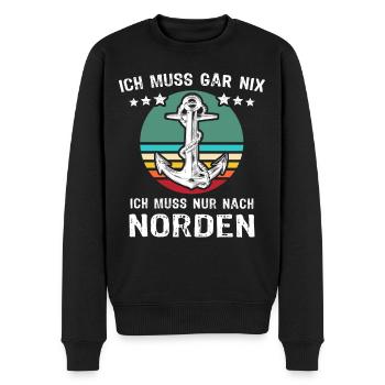 Nordener Sprüche - Männer Premium Bio Pullover - Schwarz - Vorne - Nico (187cm)