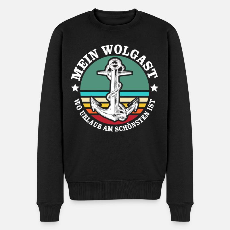 Wolgast Urlaub - Männer Premium Bio Pullover - Schwarz