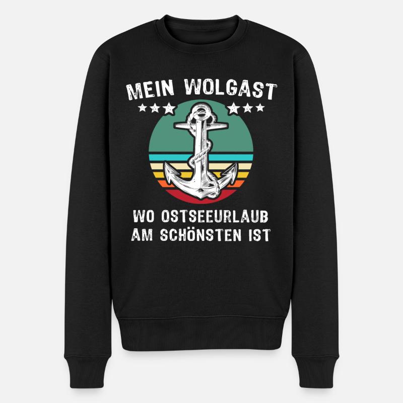 Wolgast Urlaub - Männer Premium Bio Pullover - Schwarz