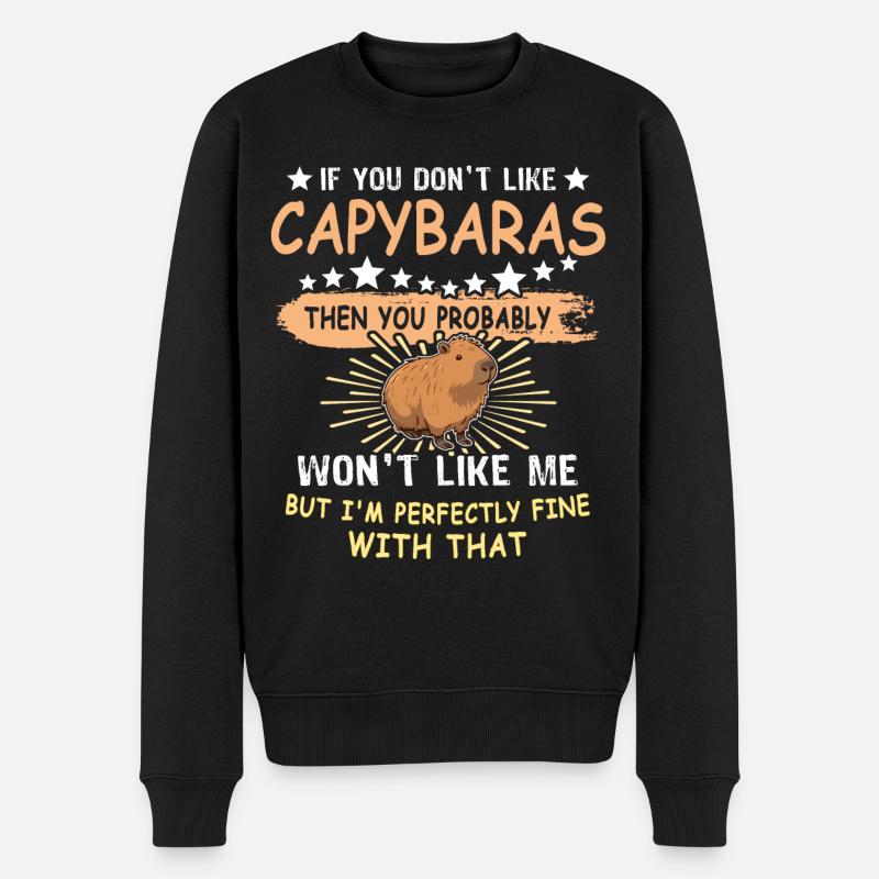 Capybara - Männer Premium Bio Pullover - Schwarz