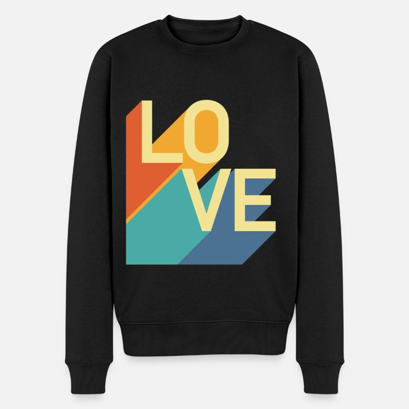 AMOUR - Rétro - Pull Premium bio Homme - noir