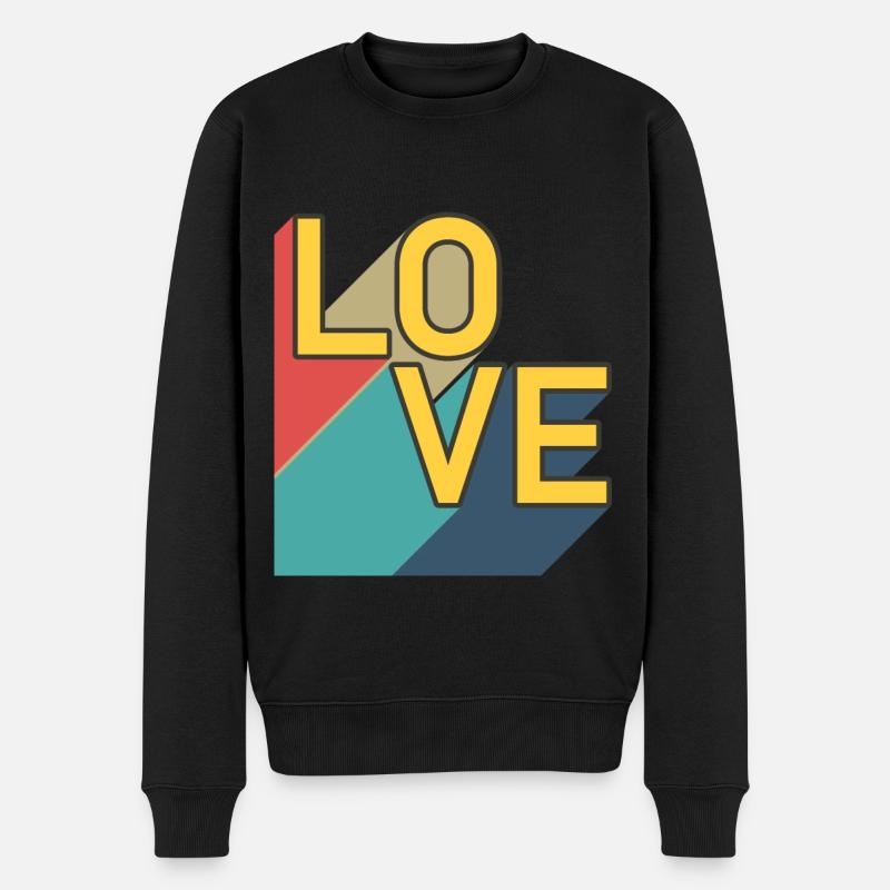 AMOUR - Rétro - Pull Premium bio Homme - noir