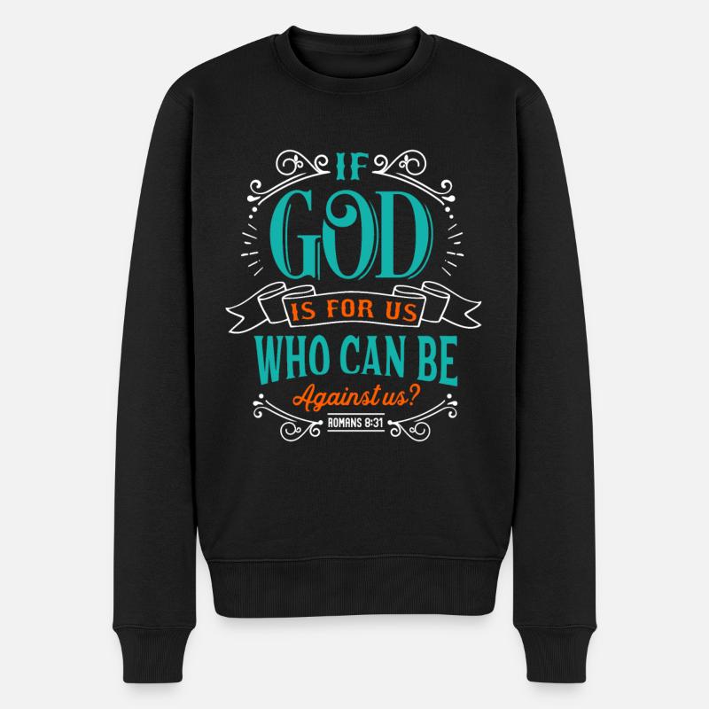 Botschaften aus der Bibel Licht der Welt - Männer Premium Bio Pullover - Schwarz