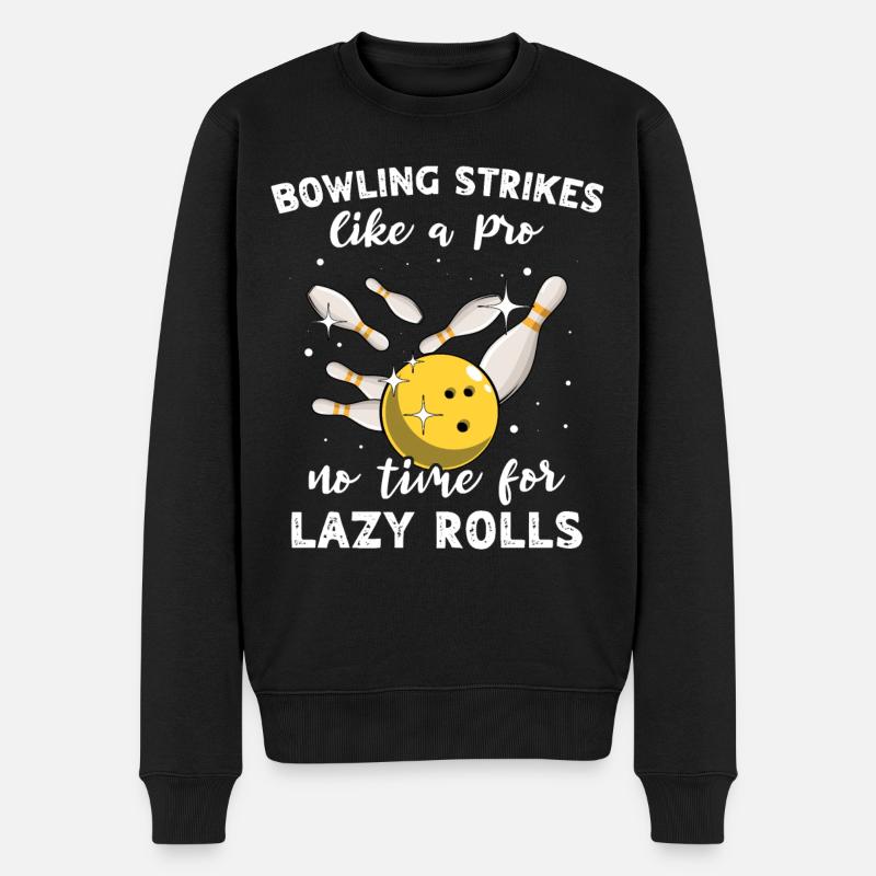 Slow Bowling Strikes - Männer Premium Bio Pullover - Schwarz