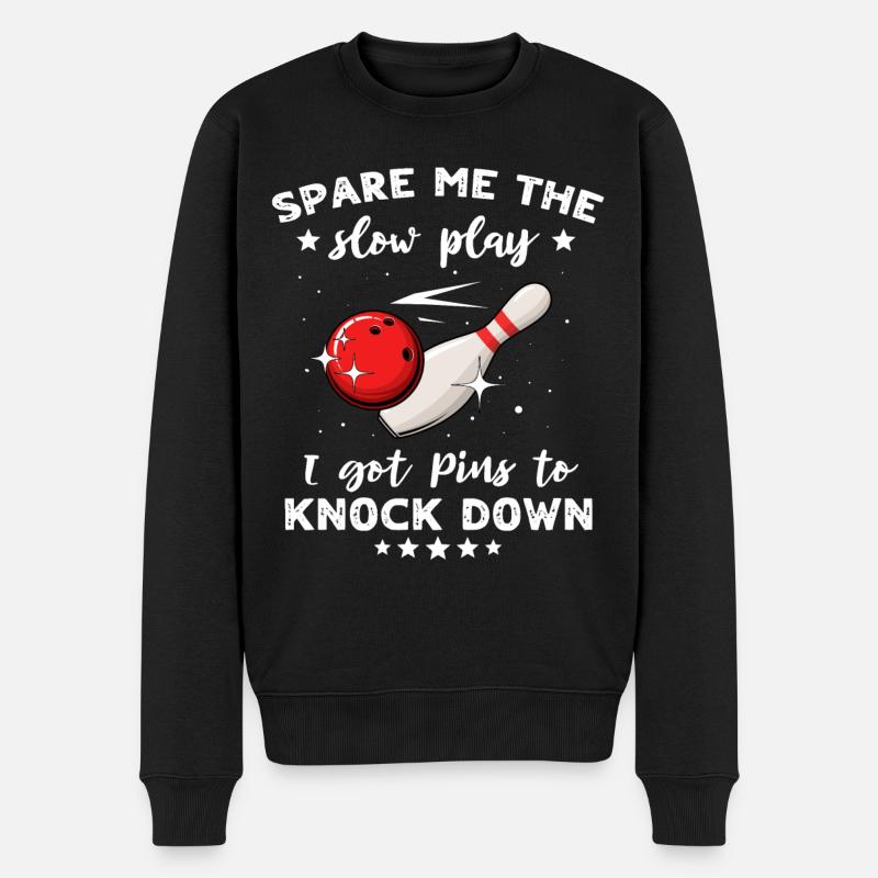 Spare Bowling Slow - Männer Premium Bio Pullover - Schwarz
