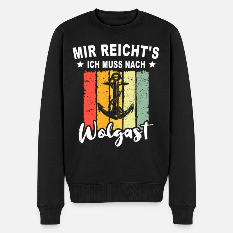 Wolgast Sprüche - Männer Premium Bio Pullover - Schwarz