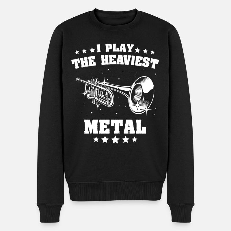 Bläser Instrument Trompete Flügelhorn - Männer Premium Bio Pullover - Schwarz