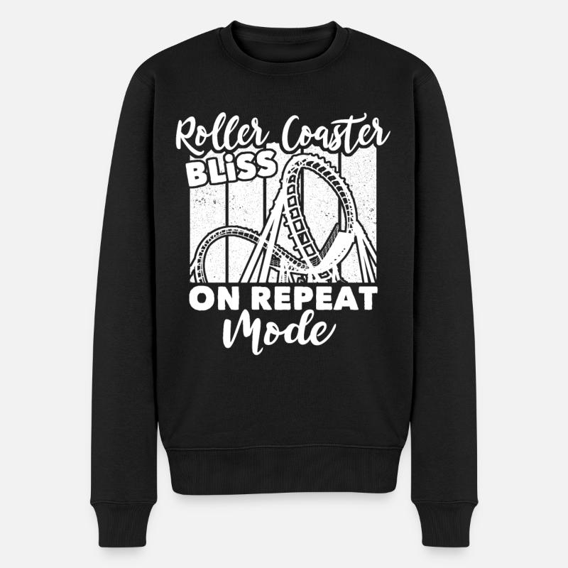 Roller Coaster - Männer Premium Bio Pullover - Schwarz