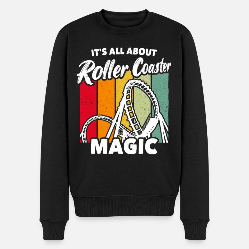 Achterbahn Roller Coaster - Männer Premium Bio Pullover - Schwarz