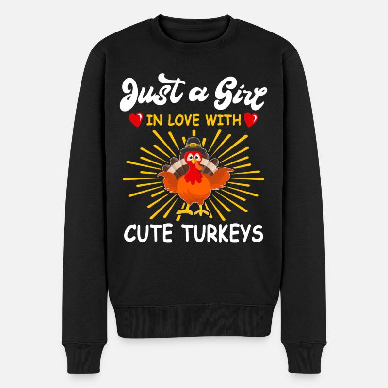 Turkey Thanksgiving - Männer Premium Bio Pullover - Schwarz