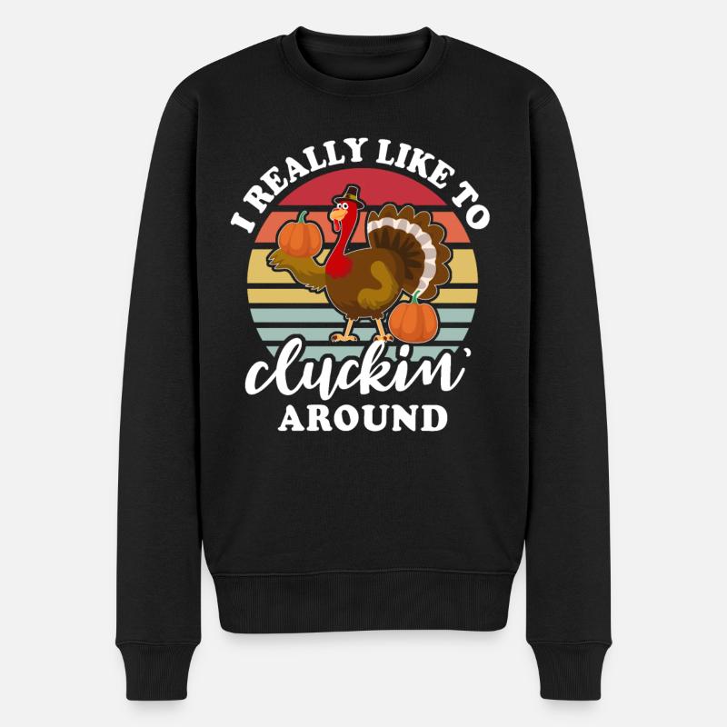Dinde Thanksgiving - Pull Premium bio Homme - noir