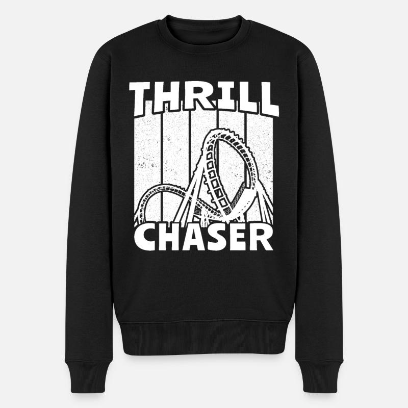 Achterbahn Achterbahnfahrer - Männer Premium Bio Pullover - Schwarz