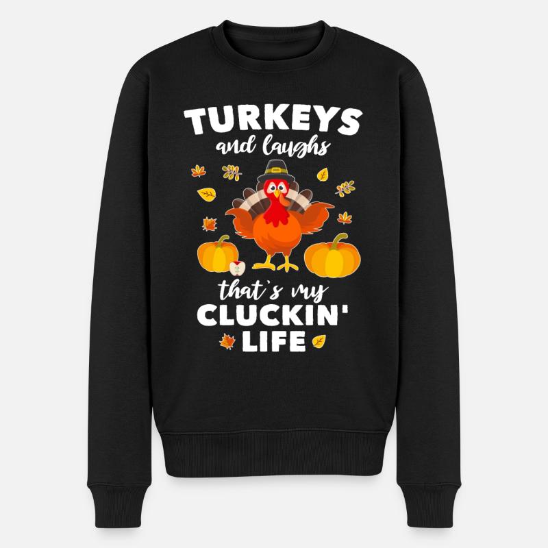 Truthahn Turkey - Männer Premium Bio Pullover - Schwarz