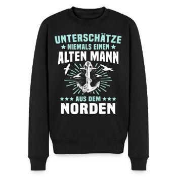 Norden Mann Nordener Männer - Männer Premium Bio Pullover - Schwarz - Vorne - Nico (187cm)