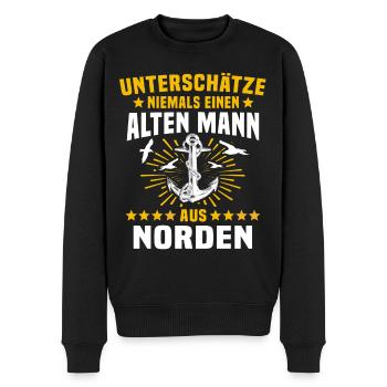 Norden Mann Nordener Männer - Männer Premium Bio Pullover - Schwarz - Vorne - Nico (187cm)