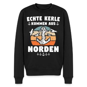 Norden Mann - Männer Premium Bio Pullover - Schwarz - Vorne - Nico (187cm)