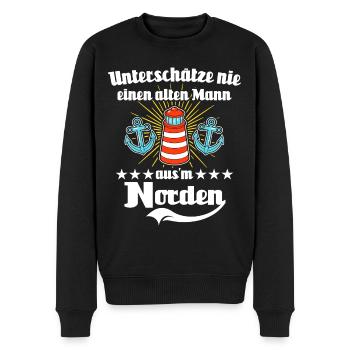 Nordener Männer - Männer Premium Bio Pullover - Schwarz - Vorne - Nico (187cm)