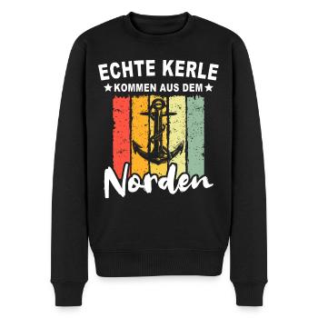 Nordener Männer - Männer Premium Bio Pullover - Schwarz - Vorne - Nico (187cm)