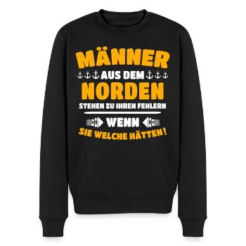Norden Mann - Männer Premium Bio Pullover - Schwarz - Vorne - Nico (187cm)