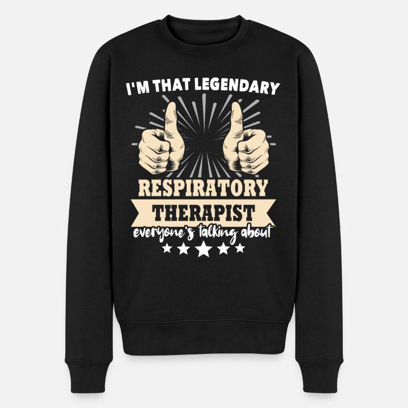 Inhalothérapeute Respiration pulmonaire - Pull Premium bio Homme - noir