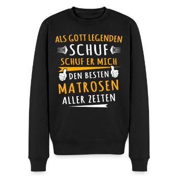 Matrose - Männer Premium Bio Pullover - Schwarz - Vorne - Nico (187cm)