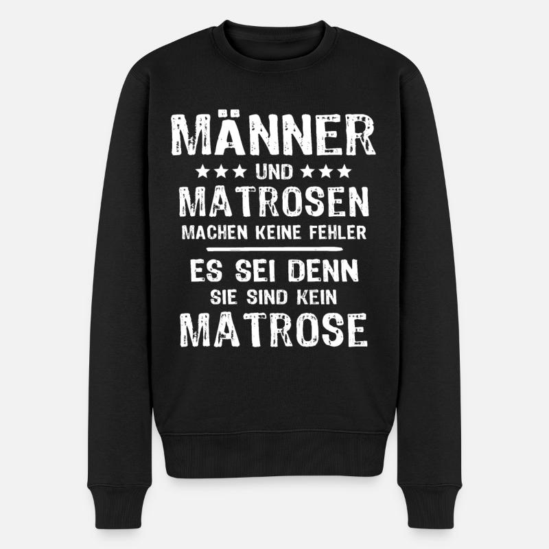 Matrose - Männer Premium Bio Pullover - Schwarz