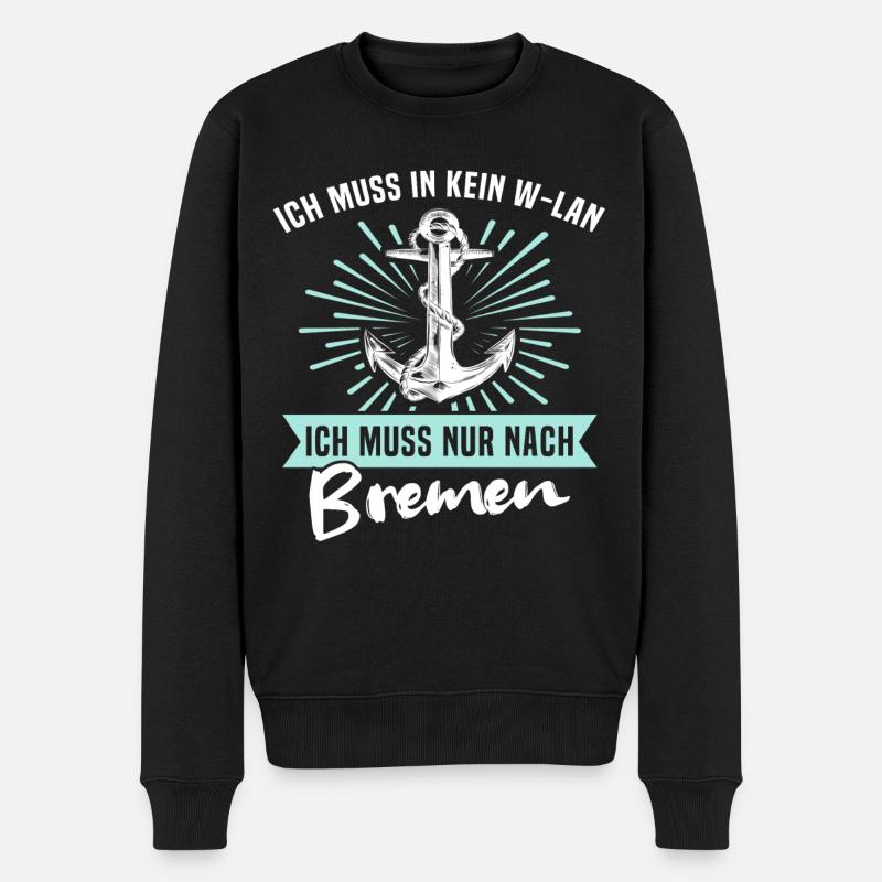 Bremen Sprüche - Männer Premium Bio Pullover - Schwarz