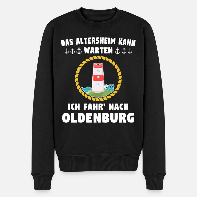 Oldenburg Sprüche - Männer Premium Bio Pullover - Schwarz