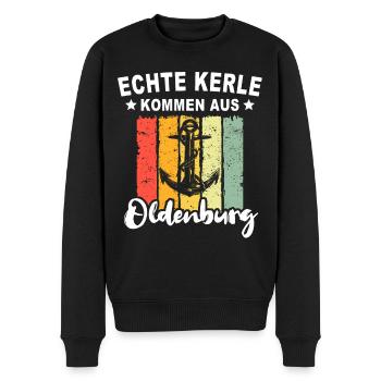 Oldenburg Sprüche Oldenburger - Männer Premium Bio Pullover - Schwarz - Vorne - Nico (187cm)