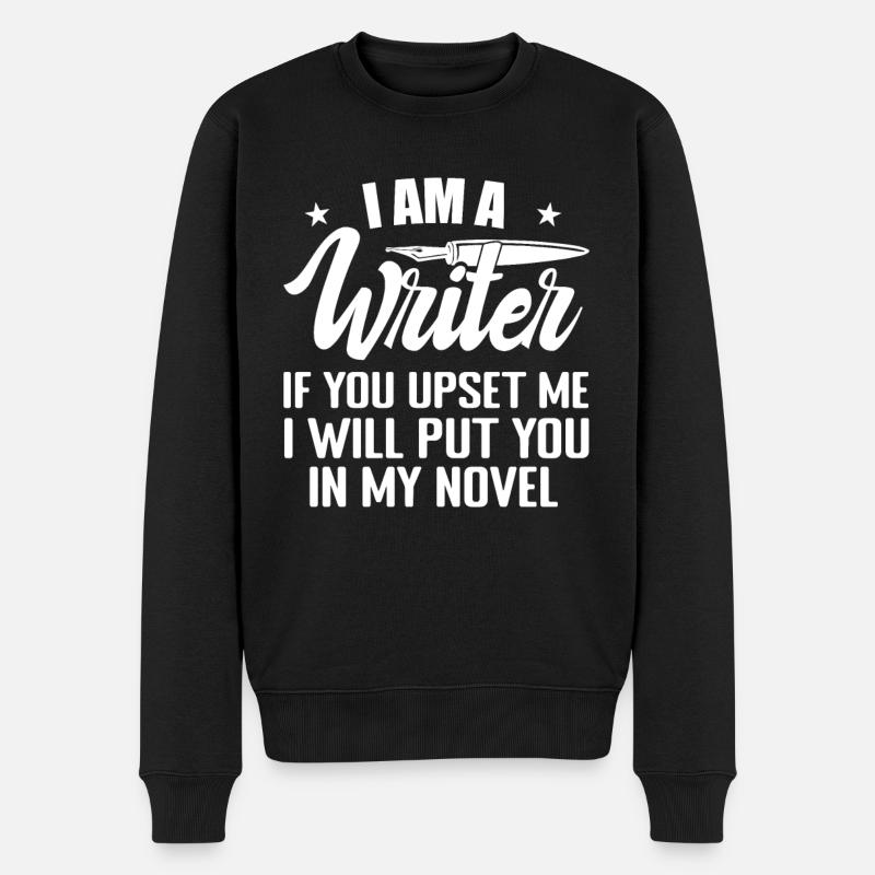 Ich bin ein Schriftsteller Lustiger Autor Romanautor Romanschreiben - Männer Premium Bio Pullover - Schwarz