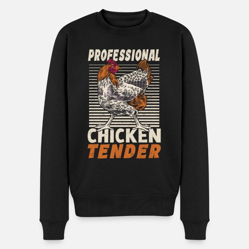 Professionelle Chicken Tender Crazy Chicken Lady - Männer Premium Bio Pullover - Schwarz