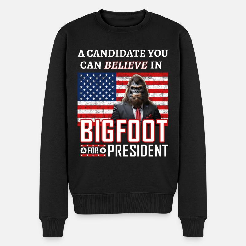 Bigfoot für den Präsidenten! - Männer Premium Bio Pullover - Schwarz