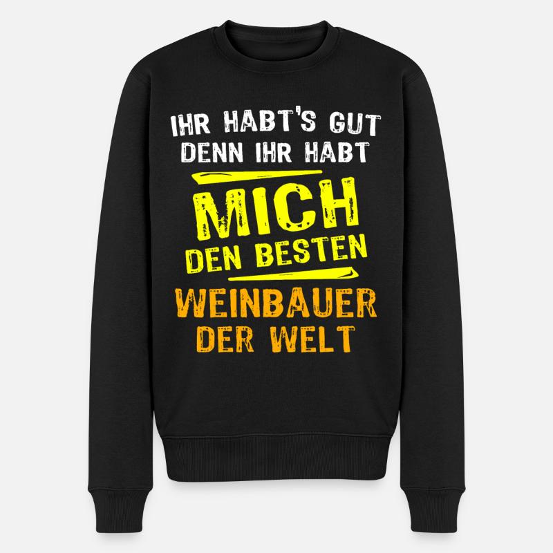 Weinbauer Geschenk - Männer Premium Bio Pullover - Schwarz