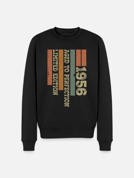 1956 Vintage Retro Birthday Gift Born in 1956 - Men's Premium Organic Jumper - black