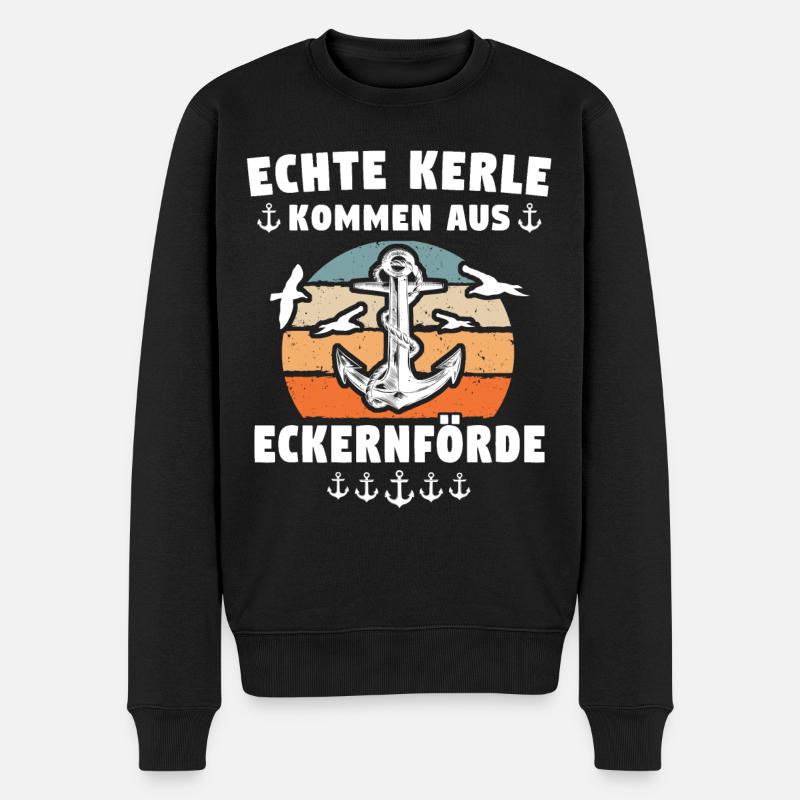 Eckernförde Sprüche - Männer Premium Bio Pullover - Schwarz