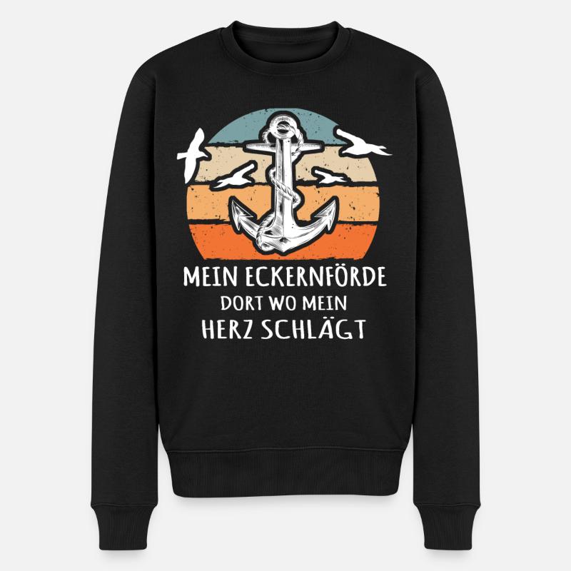 Eckernförde Sprüche - Männer Premium Bio Pullover - Schwarz