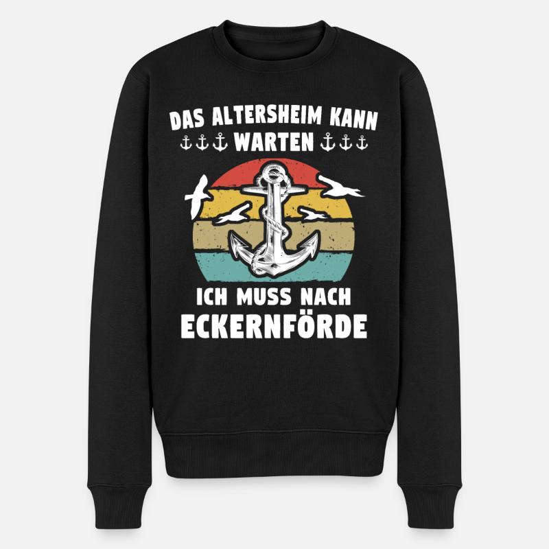 Eckernförde Sprüche - Männer Premium Bio Pullover - Schwarz