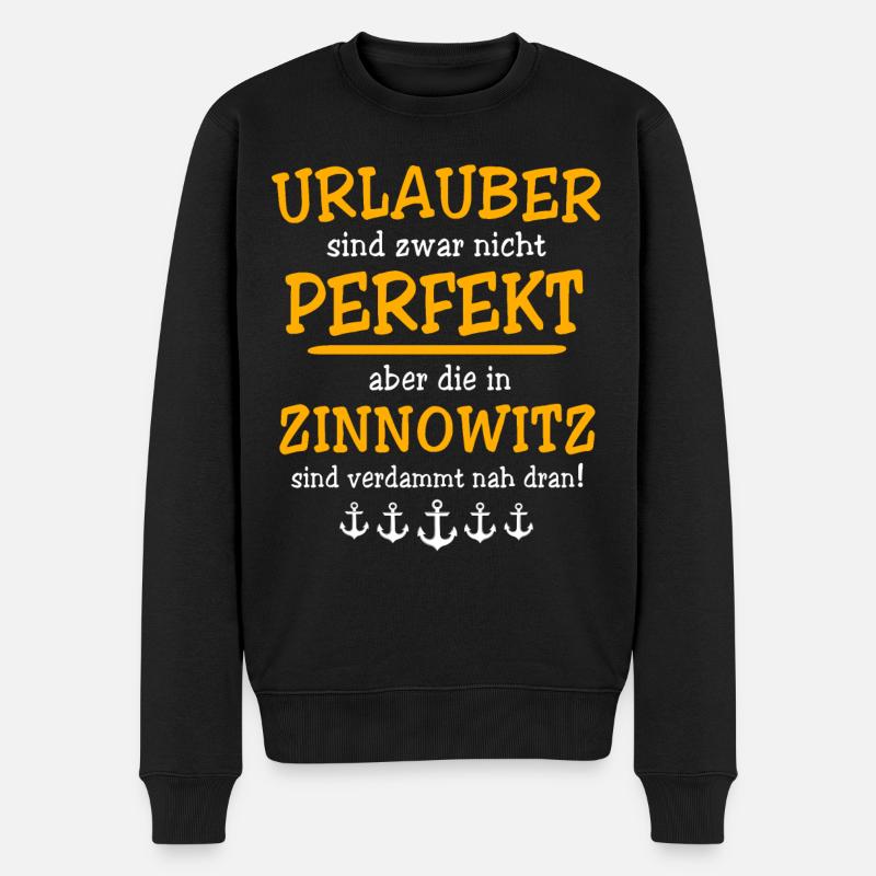 Zinnowitz Urlaub Souvenir - Männer Premium Bio Pullover - Schwarz