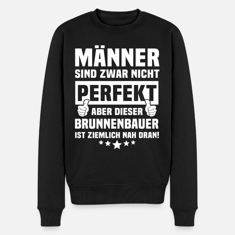 Brunnenbauer - Männer Premium Bio Pullover - Schwarz