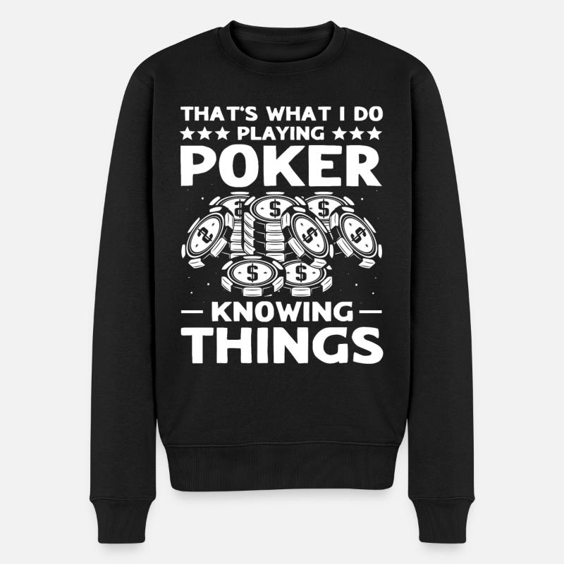 Poker Pokern - Männer Premium Bio Pullover - Schwarz