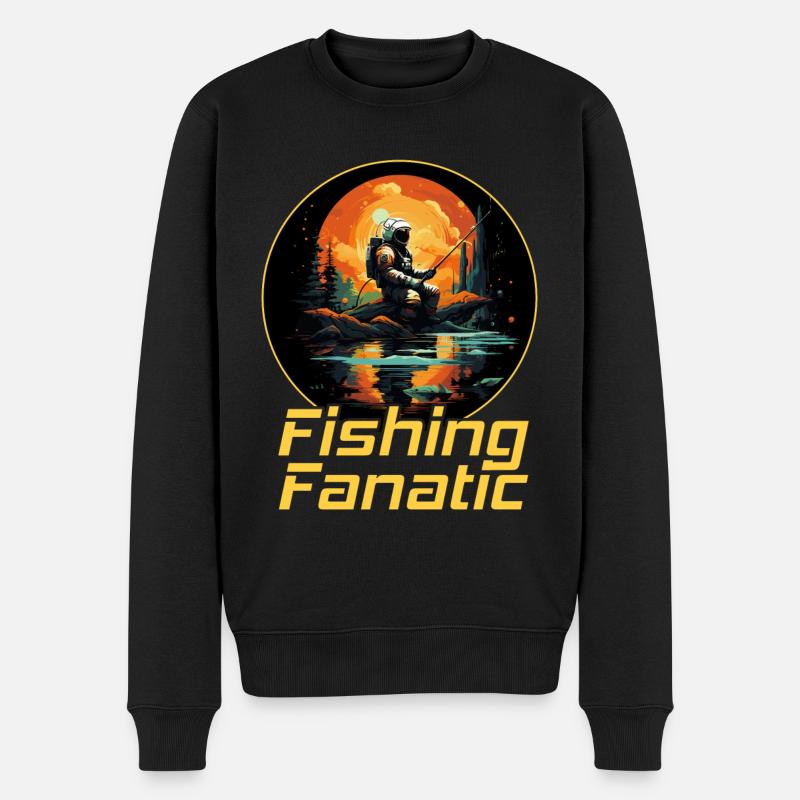 Fanatique de pêche - Astronaute - Pull Premium bio Homme - noir