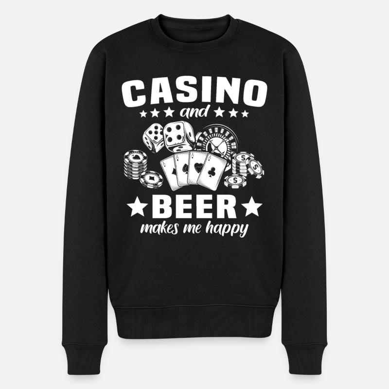 Casino Glücksspiel - Männer Premium Bio Pullover - Schwarz