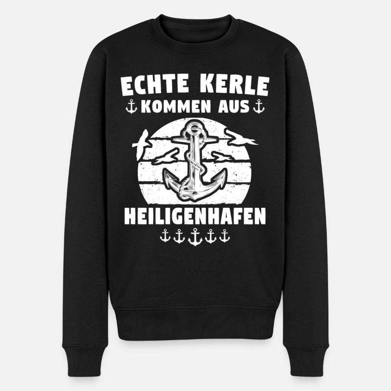 Heiligenhafen Heiligenhafener - Männer Premium Bio Pullover - Schwarz