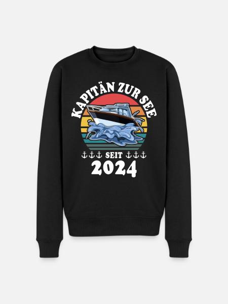 Boot Bootsführerschein 2024 Kapitän - Männer Premium Bio Pullover - Schwarz